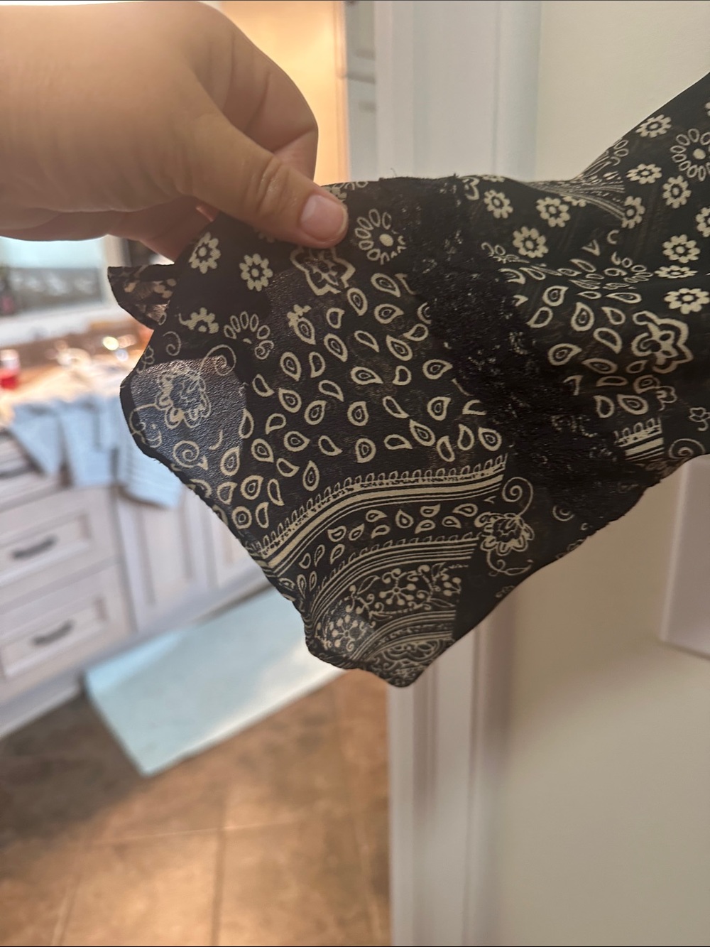 Studio 17 Black and White Paisley-Print Button Blouse - Picture 2 of 5